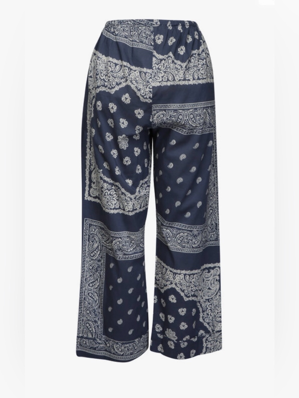THE GREAT. Blue & White Bandana-Print Patchwork 100% Cotton Trouser / Sleep Pant